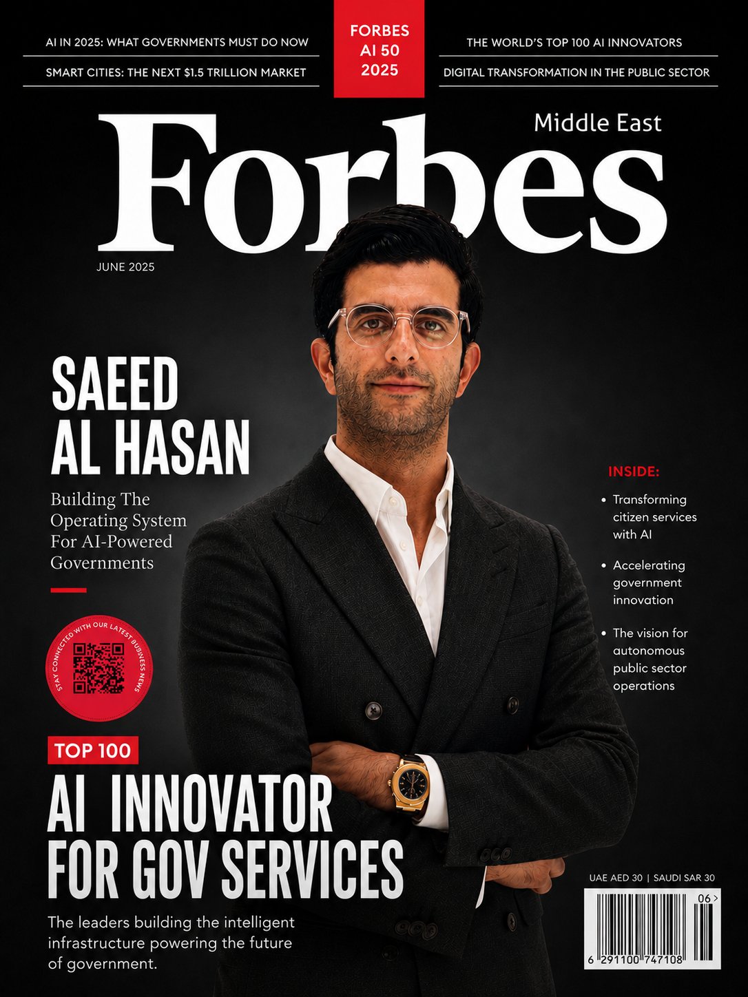 Saeed Al Hasan on Forbes Middle East AI 50 2025 cover